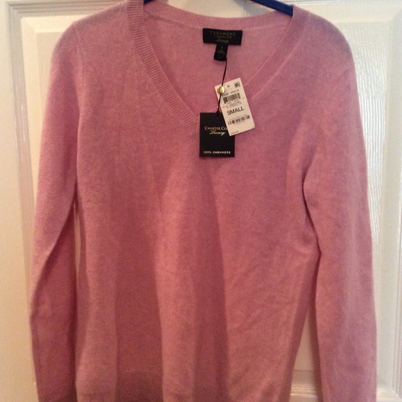 Charter Club Sweaters Charter Club Vneck Cashmere Pink Sweater